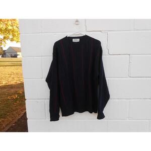 Coxmoore VTG Sweater Mens Navy Blue Pure Wool England Cable Knit Preppy M (44)